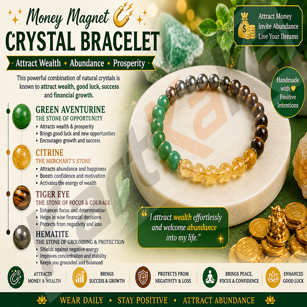 Money Magnet With Green Aventurine Bracelet – 8 MM (Boosting Confidence)