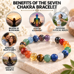Seven Chakra Crystal Bracelet – 8 MM (Enhanced Meditation & Focus)