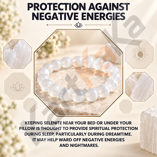 Selenite Crystal Bracelet – 8 MM (Cleansing & Purification)
