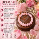 Rose Quartz Crystal Bracelet – 8 MM (Love & Relationships)