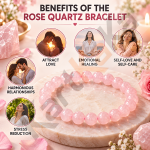 Rose Quartz Crystal Bracelet – 8 MM (Love & Relationships)