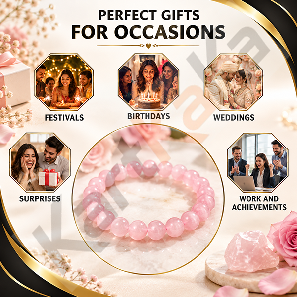 Rose Quartz Crystal Bracelet – 8 MM (Love & Relationships)