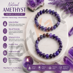 Amethyst Crystal Bracelet – 10 MM (Enhanced Focus & Concentration)
