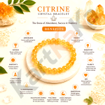 Citrine Crystal Bracelet – 8 MM (Confidence & Self-Esteem)