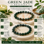 Green Jade Crystal Bracelet – 8 MM (Calming & balancing)